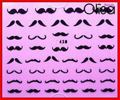 3D multi designs mustache nail sticker nail art 