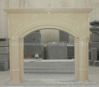 Beige Marble Fireplace Mantel,Fireplace Surround,Stone Fireplaces