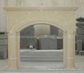 Beige Marble Fireplace Mantel,Fireplace Surround,Stone Fireplaces