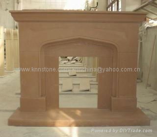 Beige Marble Fireplace Mantel,Fireplace Surround,Stone Fireplaces 2