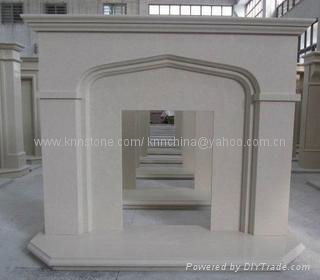 Beige Marble Fireplace Mantel,Fireplace Surround,Stone Fireplaces 3