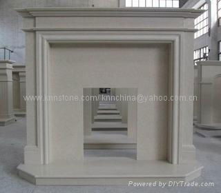 Beige Marble Fireplace Mantel,Fireplace Surround,Stone Fireplaces 4