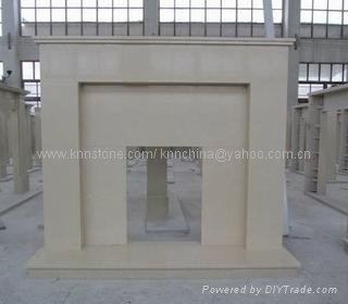 Beige Marble Fireplace Mantel,Fireplace Surround,Stone Fireplaces 5