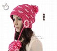 2012 New Design Warm and lovely Knitted Beanie Hat  1