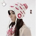 2012 New Design Warm and lovely Knitted Beanie Hat  3