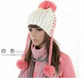 2012 New Design Warm and lovely Knitted Beanie Hat Language Option  French  1