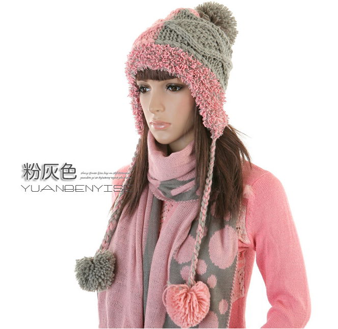 2012 New Design Warm and lovely Knitted Beanie Hat Language Option  French  5