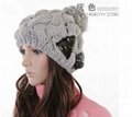 2012 New Design Warm and lovely Knitted Beanie Hat Language Option  French  1