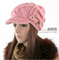 2012 New Design Warm and lovely Knitted Beanie Hat Language Option  French  2