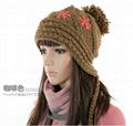 2012 New Design Warm and lovely Knitted Beanie Hat Language Option  French  5