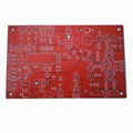 Double-sided PCB with Red Solder Mask, White Silkscreen and FR4 Base Material