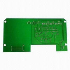 Single-sided PCB with Green Solder Mask, White Silkscreen and FR4 Base Material
