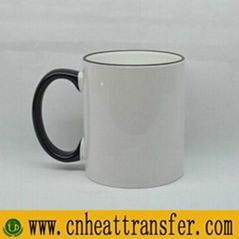 sublimation for rim and handle color mug