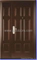 One and a half  PVC laminated steel door with wooden edge