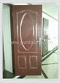 3 panel steel door with a small oval design