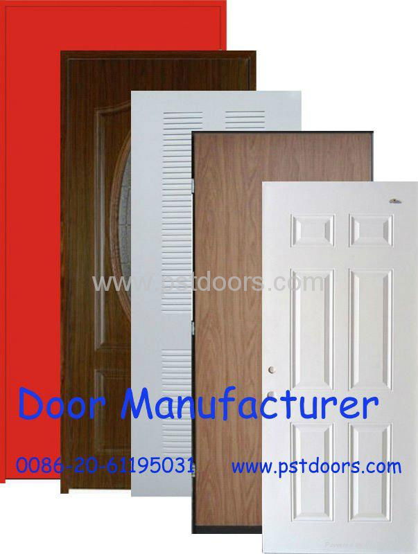 3 panel steel door with a small oval design 2