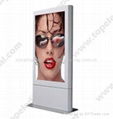 55''mall center stand alone outdoor ad equipment,transparent lcd display 3