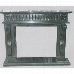 Black marble fireplace 