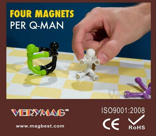 Q-Man Mini Flexible Magnets, Office Supplies Creative Bookmarks Memo Clip Book 3