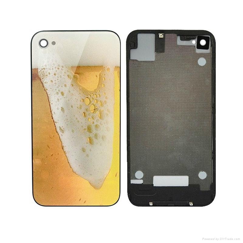 Tiger Head Back Glass Battery Door Housing Rear Cover Replacement for iPhone 4S 5