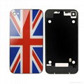 Retro Flag Back Rear Glass Battery Door Cover Housing for iPhone 4 4G 1