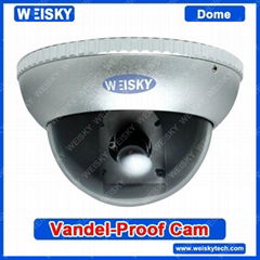  Vandalproof Dome Camera,Sony CCD 600TVL Metal Camera