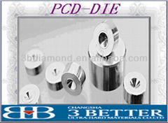 Polycrystalline diamond wire drawing dies