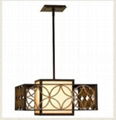 2-light Classical Pendant Lighting in Bronze Organza