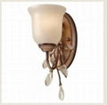 1-light Crystal Wall Lighting In Brown