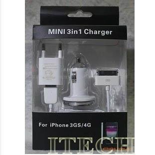 Mini 3 in 1 Charger for iPhone 4GS 4G