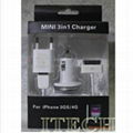 Mini 3 in 1 Charger for iPhone 4GS 4G 1
