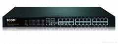 ECOM S1526F unmanaged ethernet switch with 2 SFP ports