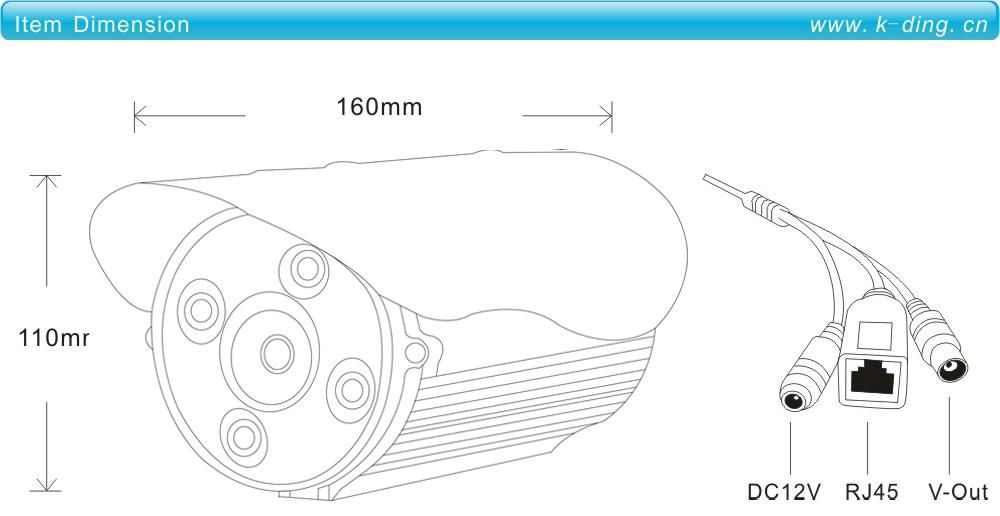 P2P IP Camera with 2 Mega Pxiel 1080P H.264 HD Color Day and Night 50meter IR Di 2