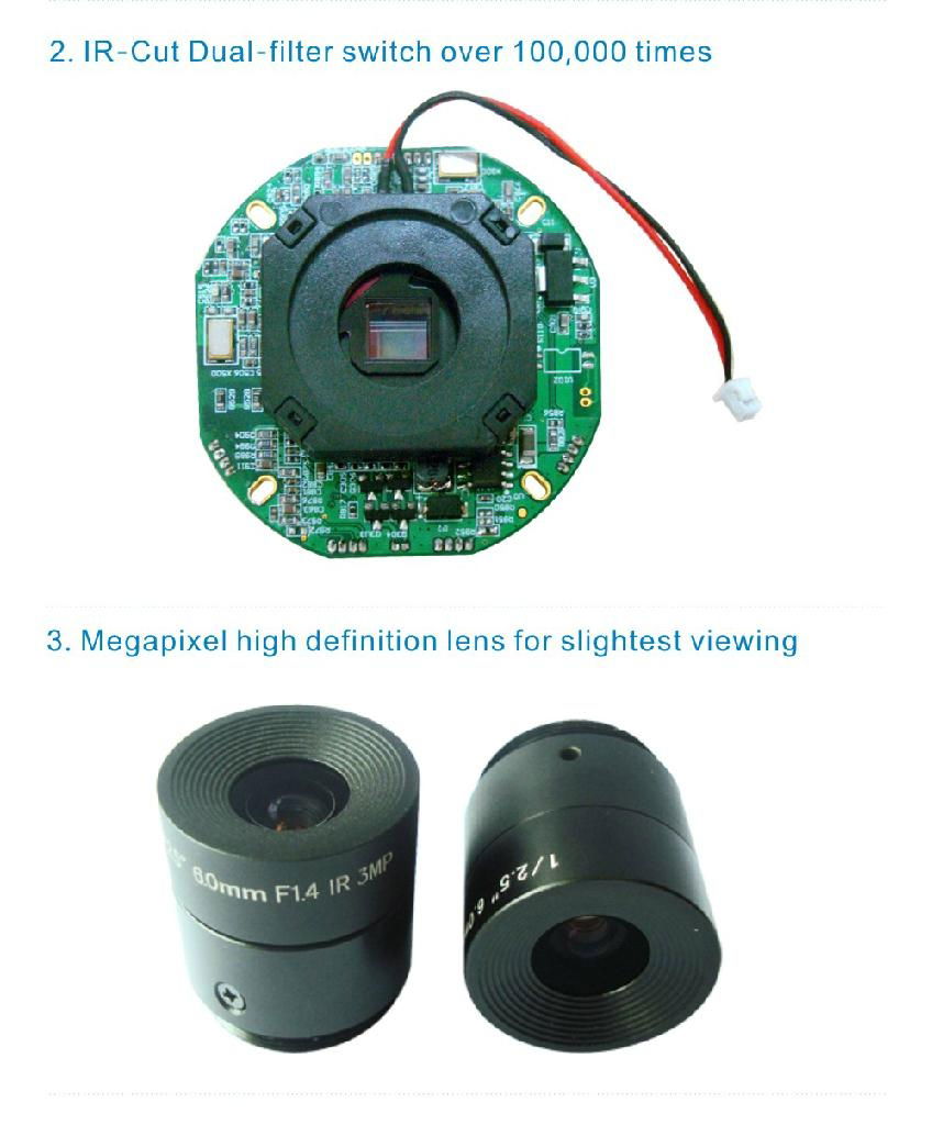 P2P IP Camera with 2 Mega Pxiel 1080P H.264 HD Color Day and Night 50meter IR Di 4