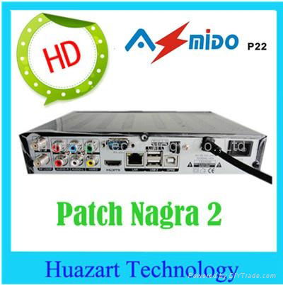 AZMIDO P22 HD receiver with CA+Patch Nagra 2, for South American market support 
