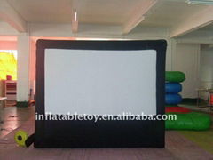 2012 hot popular outdoor inflatable rear projection Movie screen