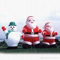 inflatable santa claus and snowman