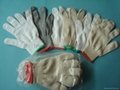 2012 7 Pins Naural White Cotton Gloves 2