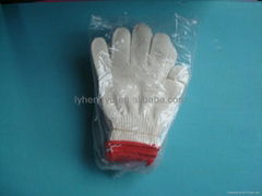 Natural Winter White Kintted Cotton Safety Gloves