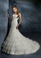 Elegant strapless mermaid  lace organza