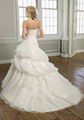 Fashion strapless ball gown handmade flower bridal wedding dress 2