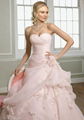 Fashion strapless ball gown handmade flower bridal wedding dress 3