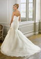 Fashion strapless mermaid floor-length  handmade flower bridal wedding dress 3