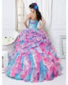 Fashion strapless ball gown blue  and pink quinceanera dress 3