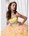 2012 newest strapless ball gown  beading  organza prom dress 2