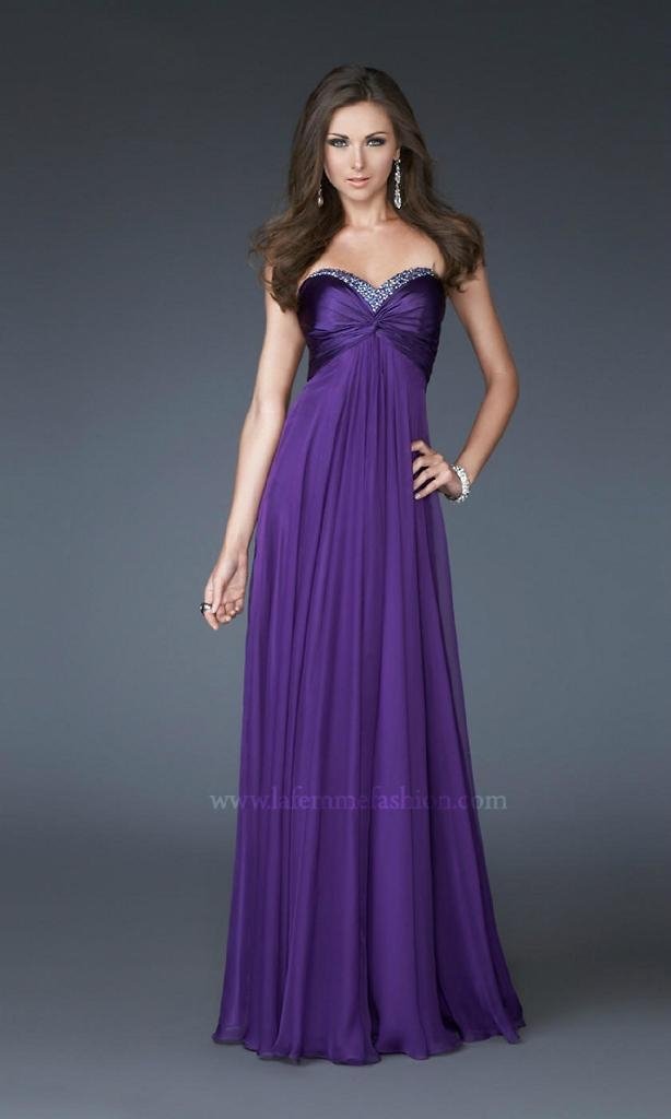 2012  strapless A-line purple long evening dress