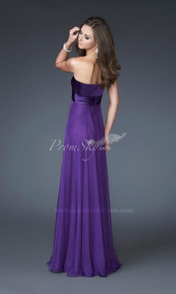 2012  strapless A-line purple long evening dress 2