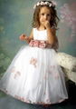 2012  scoop handmade flower A-line flower girl dress