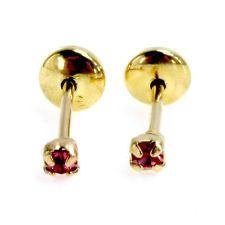 Gold 18k GF Austrian Crystal Earrings Kids Baby Girl High Security Safety 1mm 