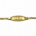 Gold 18k GF Bracelet Girl Boy Kids Tag